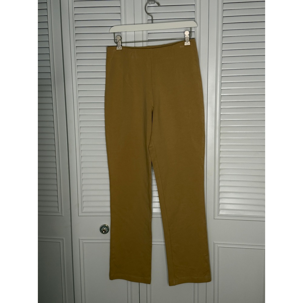 L.L.Bean Knit Pants Women XS Tan Excellent Straight Leg Stretch Cotton Lycra